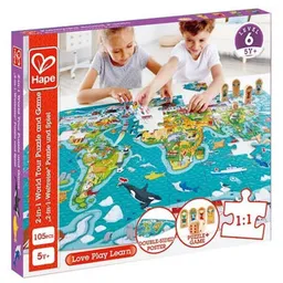 Hape E1626 Puzzle și Joc - Turul Lumii
