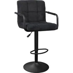 Scaun de bar Deco SB-042 Velvet Black + Black Legs