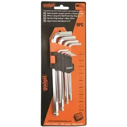 Set de unelte de mână Gadget tools 390158 imbusuri lungi, 1.5-10mm, cap sferic, 9 buc.