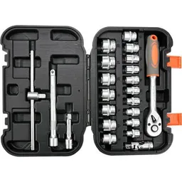 Set de unelte de mână Sthor 58661 Trusa chei cu antrenor 3/8",22elem.