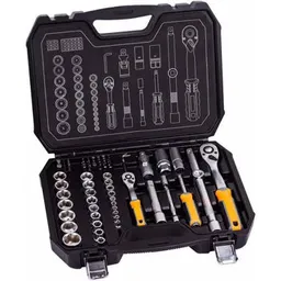 Set de unelte de mână Hoteche 203001 Набор торцевых головок 73шт + трещетка 1/2"&1/4"