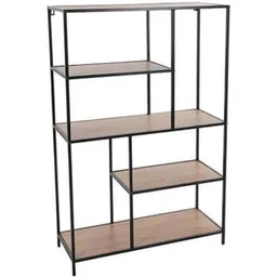 Etajeră H&S 48339 cu 5 polite 76x30x116cm metal/MDF, natural