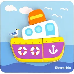 Puzzle Tooky Toy 44380 mini-puzzle din lemn 6 in 1 TL635