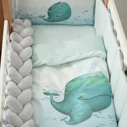 Lenjerie de pat pentru copii Veres 217.08.1 Постельный комплект Menthol Whale new(6ед.)