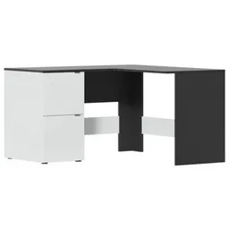 Masă de birou Fabrik Home Матео угловой черный ясень\белый ясень, письменый