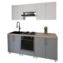 Mobilă pentru bucatarie Smartex (30092) K3 200сm Alb+Grafit