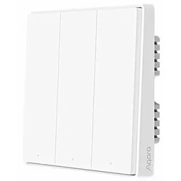 Întrerupător electric Aqara D1 - 3 клавиши (без нуля) квадратный подрозетник - белый (QBKG25LM)