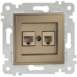 Priză electrică Mono Electric Priza de date+tel. (RJ45 CAT6, RJ11 CAT3) mecanism argint