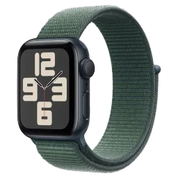 Apple Watch SE 2024 Midnight GPS Textile Sport Loop Lake Green 40mm