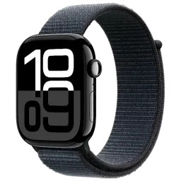 Apple Watch 10 Aluminum GPS Jet Black Textile Sport Loop Ink 46 mm