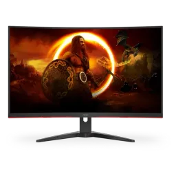Monitor Gaming 31.5" AOC C32G2ZE/BK, Negru/Roșu