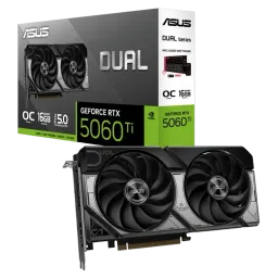 Placă video ASUS Dual GeForce RTX 5060 Ti OC, Negru