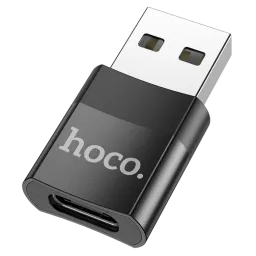 Adaptor Hoco UA17 USB to Type-C, Negru
