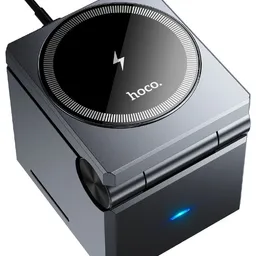 Încărcător Hoco CQ8 Folding 3-in-1 Metal Gray