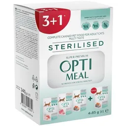 Hrană umedă pentru pisici Optimeal Adult Cats Sterilised Mix 4x85g