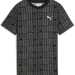 Tricou pentru copii Puma Ess Logo Lab All-Over Print Puma Black, s.128
