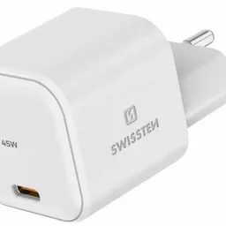 Încărcător Swissten GaN 1xUSB-C 45W PD White