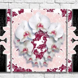 Pictură Magic Color White Orchid Flower Wreath (3565151)