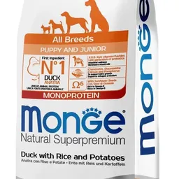 Monge Super Premium All Breeds Puppy & Junior Duck/Rice/Potatoes