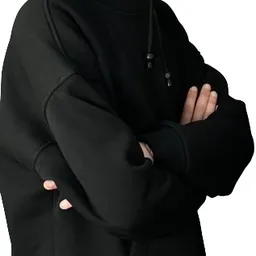 Hanorac pentru bărbați Soling Oversized Black Sweatshirt, s.XL