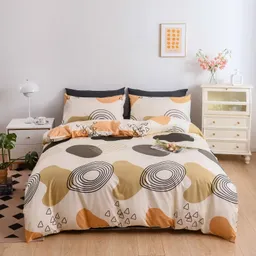 Lenjerie de pat O’llessya New Style New Style 200x220cm Negru/Ivory/Verde/Orange (V-85/38)