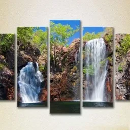 Pictură Rainbow Polyptych Waterfall in the rocks 01 (2224813)
