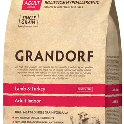 Hrană uscată pentru pisici Grandorf Adult Indoor Lamb&Turkey 400g