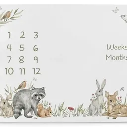 Covor joc pentru copii Ceba Baby Milestone Basic Animals 92x72cm (W-309-000-641)