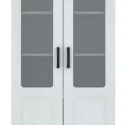 Dulap vitrina Yasen Nordic 2D2DS (alb/alb structura 109GWP)