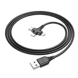 Cablu USB HOCO X77 Jewel 3in1 charging cable USB / iP/MicroType-C, Black