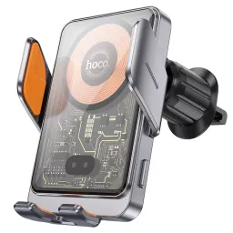 Suport auto p/u telefon HOCO HW7 Transparent Discovery Edition, Metal Gray
