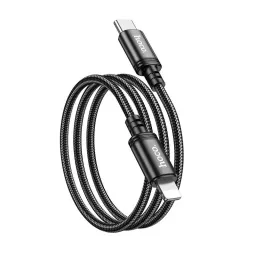 Cablu USB HOCO X89 Wind charging data cable iP, Black