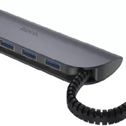 Hub HOCO HB17 5in1 Type-C/3*USB-A 3.0, Black (HOCO-HB17ECTCBK)