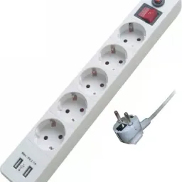 Filtru de retea TehElectro SV XH-EU05AK 5 prize, cu incarc USB, 4m, alb (29822)