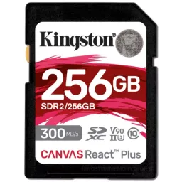 Card SD Kingston 256GB Class10 Canvas React Plus (SDR2/256GB)