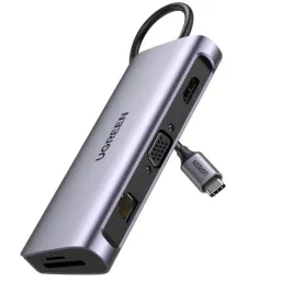 Hub UGREEN CM179, 10in1 Type-C 3.0 / 3*USB-A (80133), grey