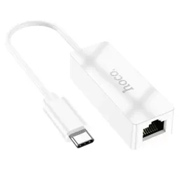 Adaptor HOCO UA22 Acquire Type-C ethernet, White (100 Mbps)