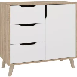Comoda K-3+1 Retro - sonoma+alb (merk),(1)