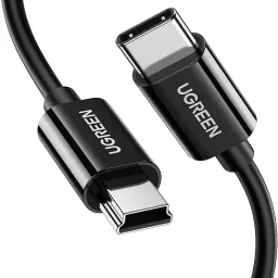 Cablu USB UGREEN US242, Type-C 3.0/Mini USB, Black (70873)