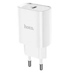 Incarcator Retea cu cablu Lightning HOCO N14, Quick Charge, 20W, 1 X USB Tip-C, Alb