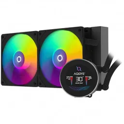 Cooler procesor AQIRYS Hydra 240 AiO ARGB, Compatibil Intel/AMD, afisaj LCD, negru