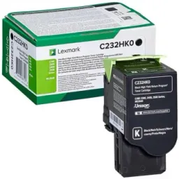 Toner Lexmark de capacitate mare C232HK0, 3000 de pagini, Negru