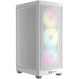 Carcasa Corsair iCUE 2000D RGB AIRFLOW Mini-ITX small-form-factor, fara sursa, alb