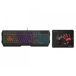 Set Tastatura + Mouse + Mouse Pad Bloody B1700 , Cu fir, Negru