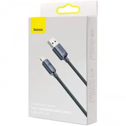 Cablu pentru incarcare si transfer de date Baseus Crystal Shine, USB/Lightning, 2.4A, 2m, Negru