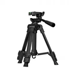 Tripod Photography Professional Aluminum 63,5cm (Locking Knob, Support Smooth 360°), Black D-50