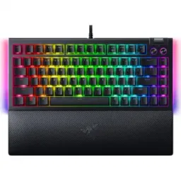 Tastatura mecanica gaming BlackWidow V4 75%, taste ABS, layout Intls. US (ISO), iluminare RGB, 6 butoane customizabile, suport pentru incheietura magnetic, Negru
