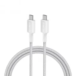 Cablu Anker 322 USB-C la USB-C, 60W, 0.9 metri, Alb