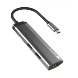 Natec NMP-1984 Fowler Slim Usb-C Multiport Adapter 4 In 1 2x Usb 3.0 Hub, Hdmi 4k, Usb-C PD