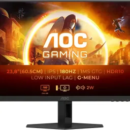 Monitor 23.8 AOC 24G4XE Gaming, Black, IPS, 1920x1080 FHD, 180Hz, AdaptiveSync, 0.5msMPRT, 300cd, HDMI+DP, Speakers